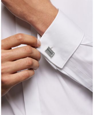 Chevron Cufflinks in Sterling Silver, 22.8mm