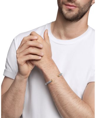 Men's Cable Classic Cuff Bracelet with 18k Gold