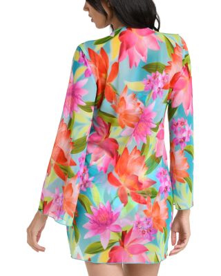 Sunset Botanica Mini Kimono Cover Up