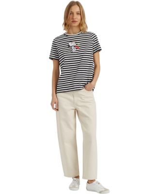  Women's Cotton Snoopy Breton Cherry T-Shirt