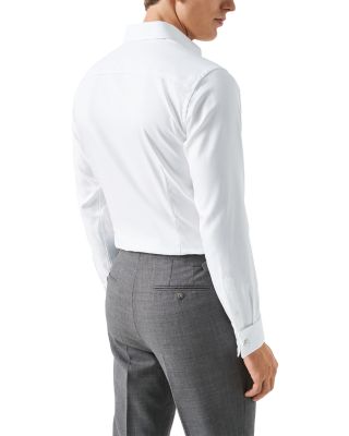 Contemporary Fit Solid Textured Twill Shirt 