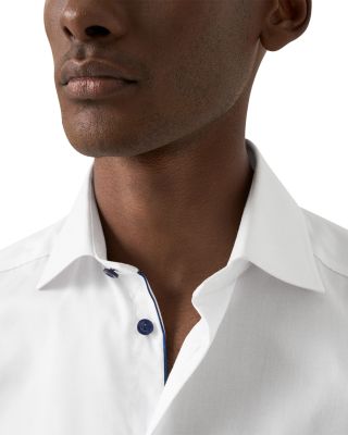 Contemporary Fit Navy Details Signature Twill Shirt