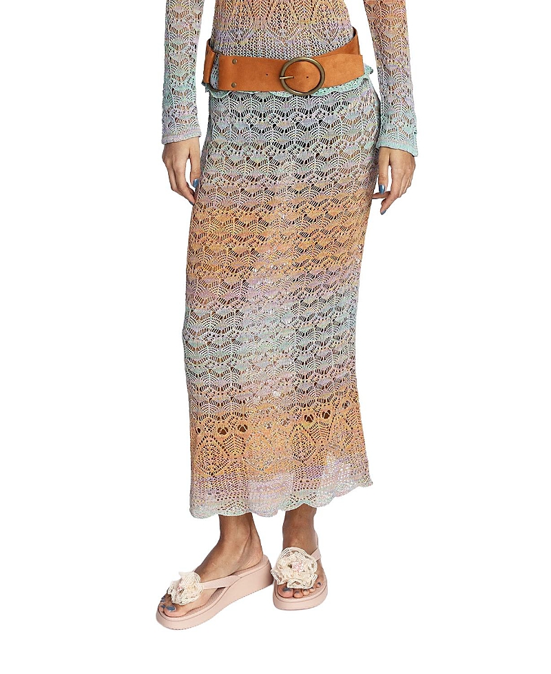 Anna Sui Ombre Space Dye Crochet Skirt