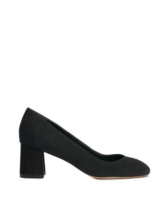  Women's Suede 60 Block Heel Pump