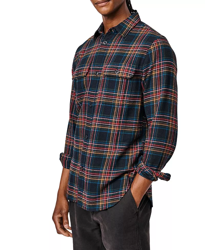 Aubin Crowle Button Up Flannel Shirt