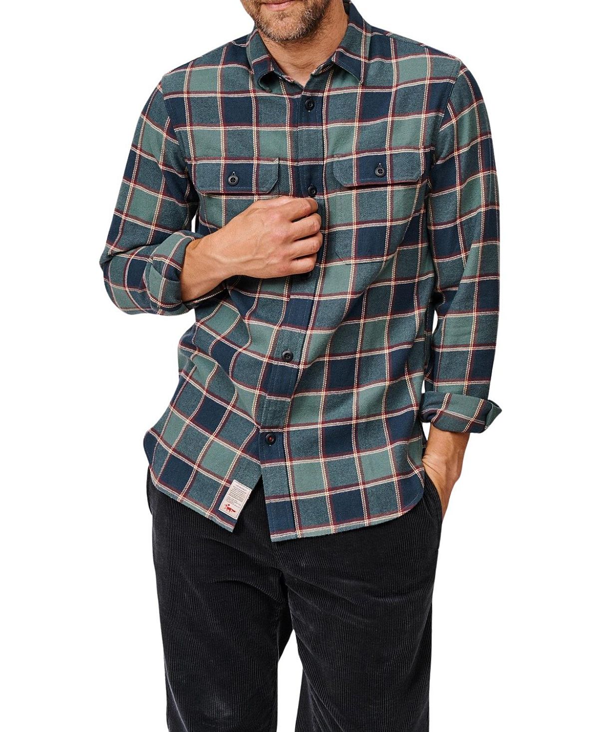 Aubin Crowle Button Up Flannel Shirt