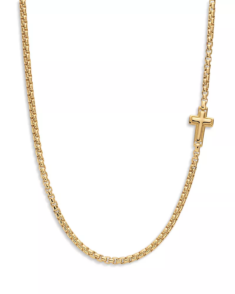 David Yurman Cross Station Necklace in 18K Yellow Gold, 3.4mm