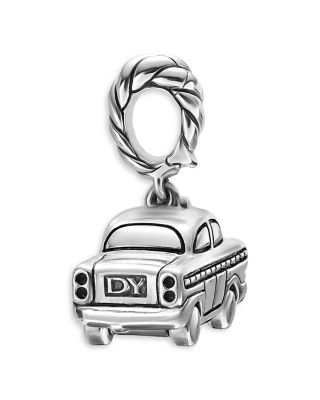 Petite Taxi Amulet in Sterling Silver with Diamonds, 7.5mm