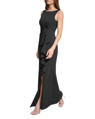 Ruffled Sleeveless Gown