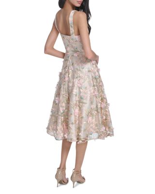 Sleeveless V Neck Fit and Flare Dress