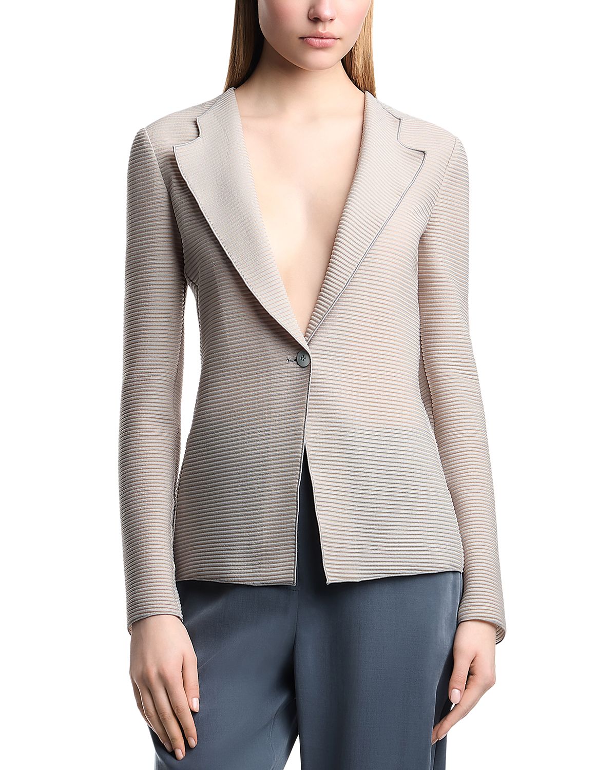 Emporio Armani Ribbed Jersey Blazer