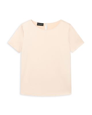 Silk Stretch Satin Short Sleeve Top