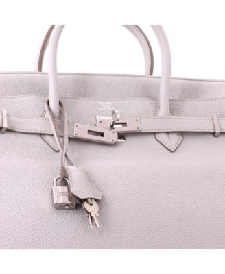 Birkin 40 Handbag Grey Togo with Palladium Hardware