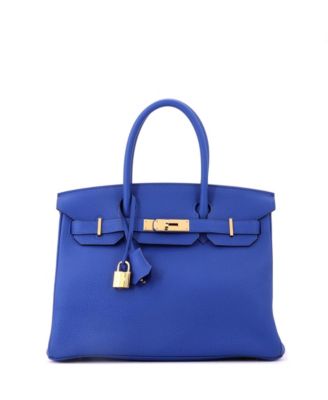 Birkin 30 Handbag Blue Togo with Gold Hardware