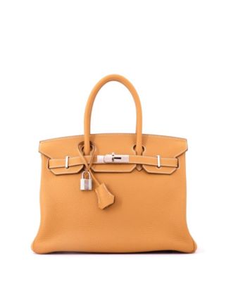 Birkin 30 Handbag Brown Clemence with Palladium Hardware