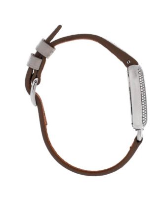 Galop d'Hermes Quartz Watch in Stainless Steel and Leather with Diamond Bezel 21mm