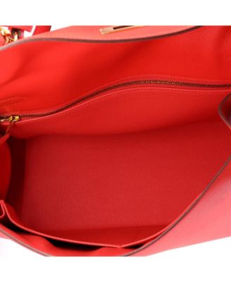 Kelly 32 Handbag Red Epsom with Gold Hardware