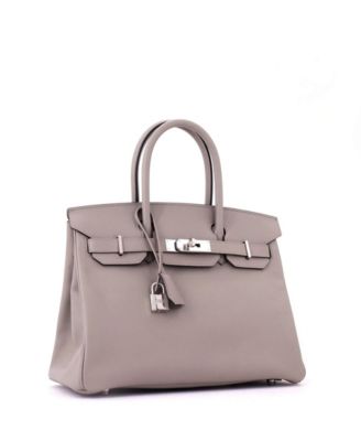 Birkin 30 Handbag Grey Epsom with Palladium Hardware