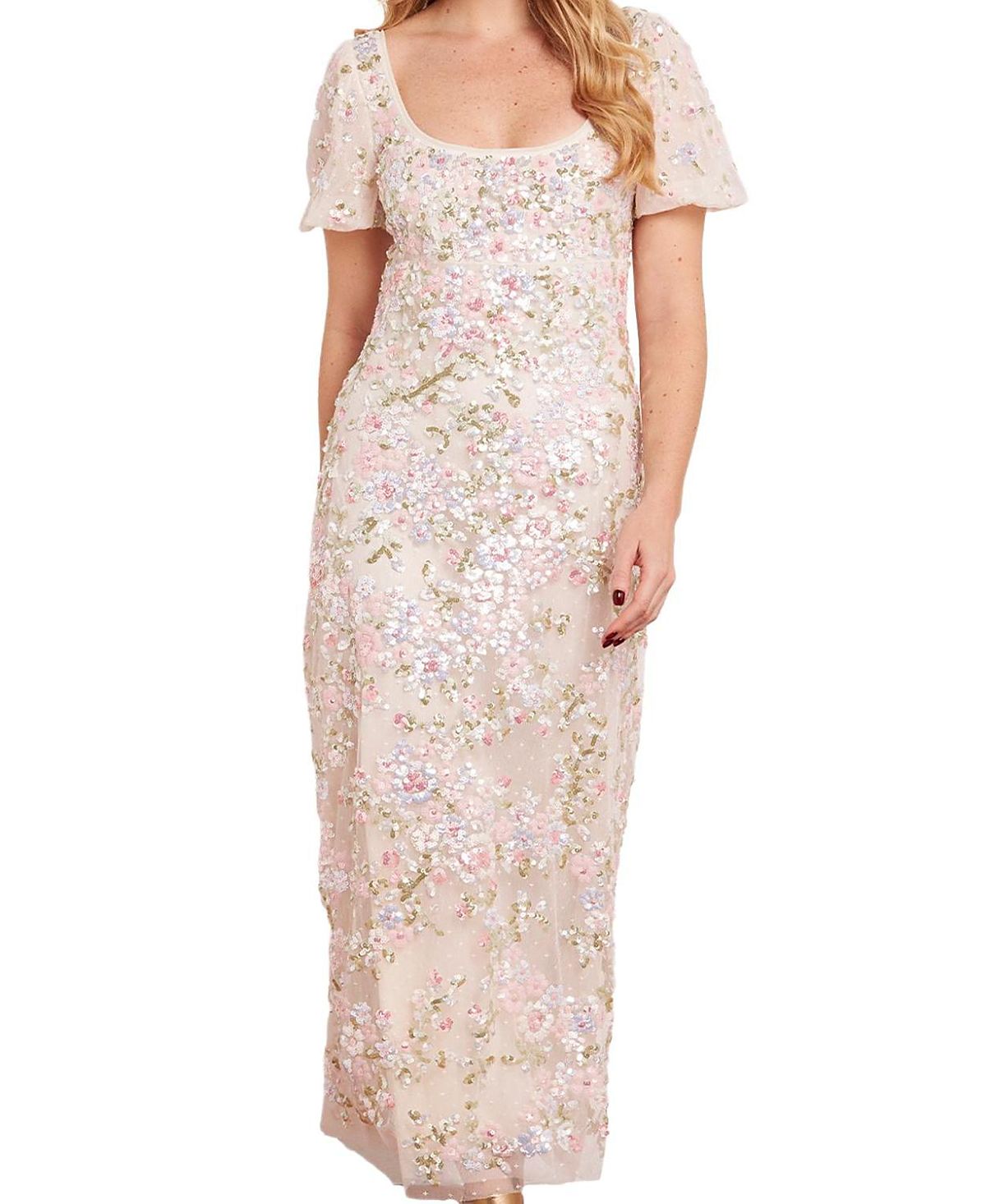 Needle & Thread Dream Garland Puff Sleeve Ankle Gown