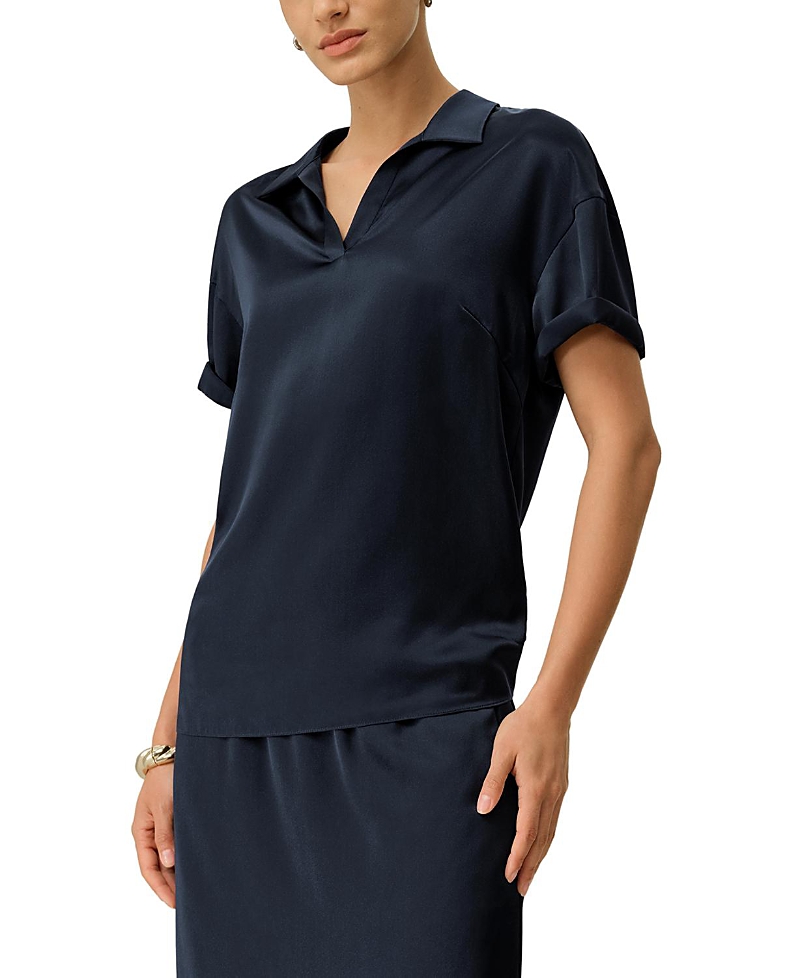 Lilysilk Washable Silk Charmeuse Polo Top