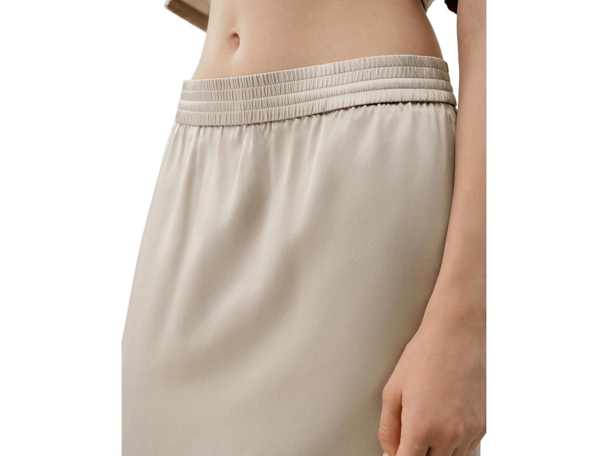 Washable Silk Charmeuse Pull-on Skirt — Image 9