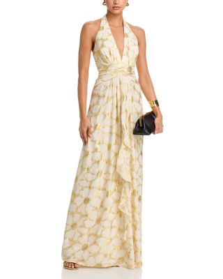 fall halter dress Plunging V Neck Halter Gown main image 0