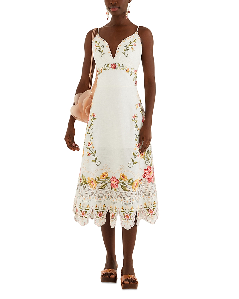 Farm Rio Embroidered Midi Dress
