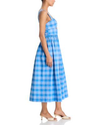 Clover Plaid Midi Dress