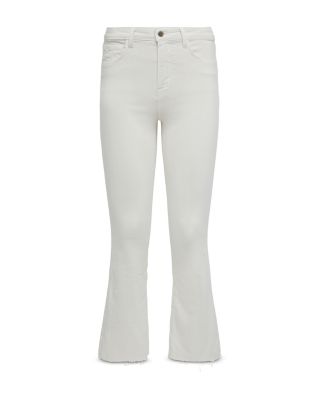 Kendra High Rise Crop Flare Jeans in Blanc