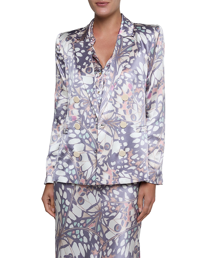 L'Agence Sena Double Breasted Linen Blazer