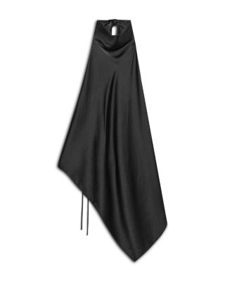 小物 HELMUT LANG black satin tie Helmut Lang Silk Tie Scarf Top | Bloomingdale's Women