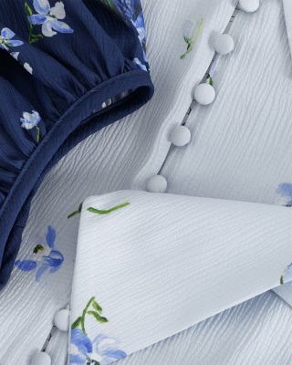 Noella Blue Floral Shirt Midaxi Dress 