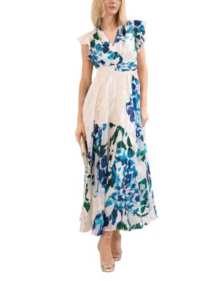 Liana Blue Burnout Maxi Dress