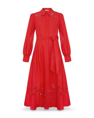 Kim Floral Cutwork Midi Shirtdress