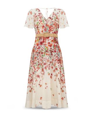 Lovette Cream Floral Midi Dress 