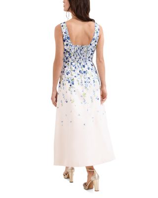 Orla Cream Satin Floral Midi Dress