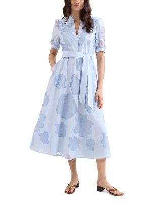 Queenie Blue Floral Swing Dress