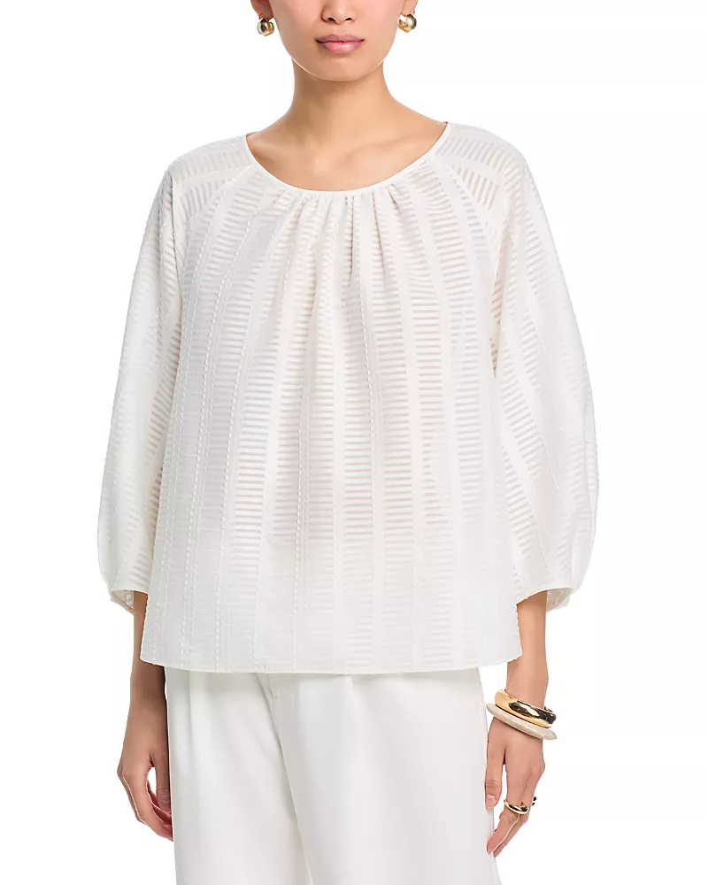 Lafayette 148 New York Blouson Sleeve Oversized Blouse