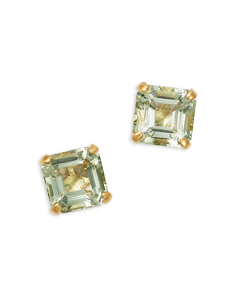 Bloomingdale's Fine Collection Peridot Asscher Cut Stud Earrings in 14K Yellow Gold