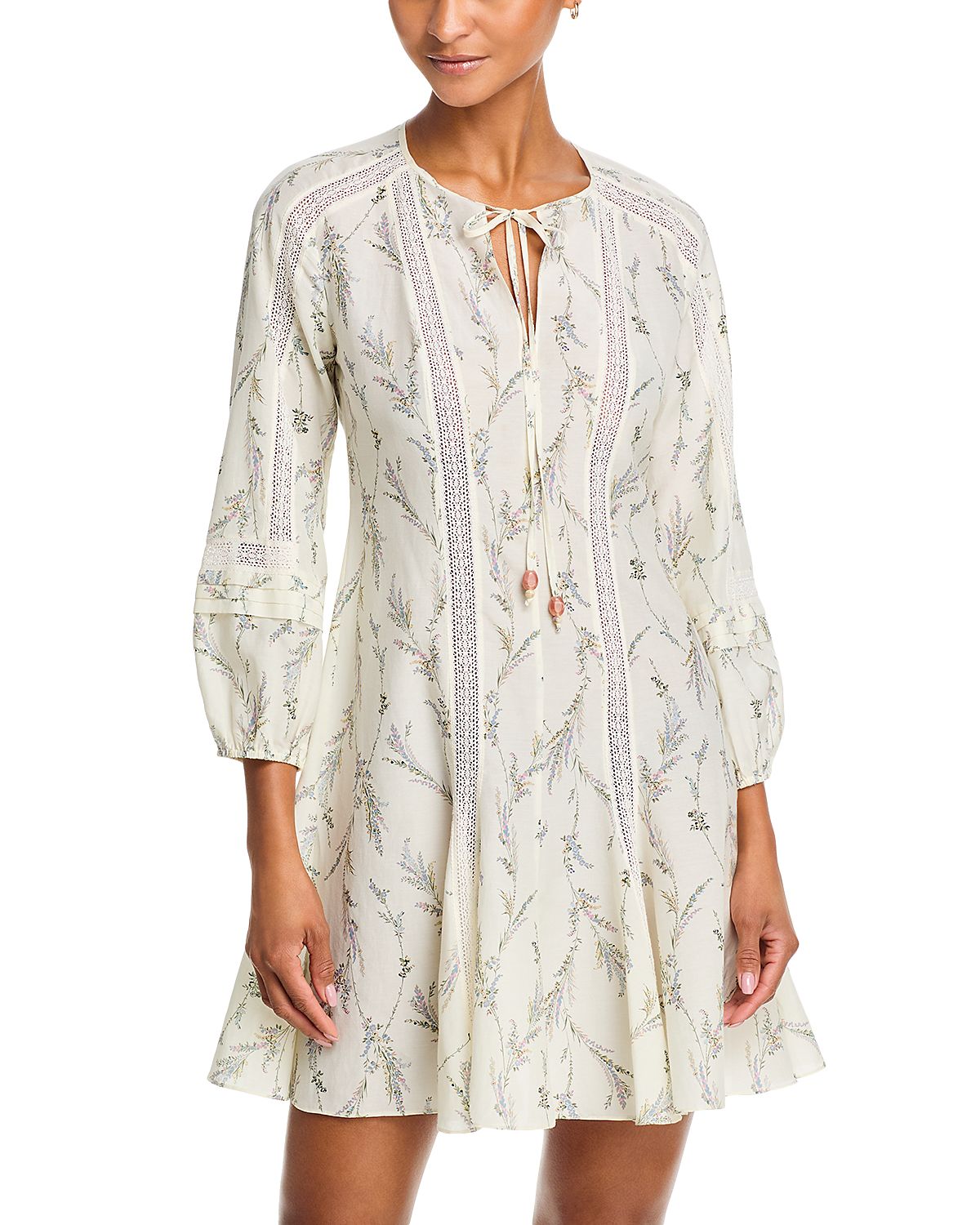 Veronica Beard Ollian Lace Inset Mini Dress