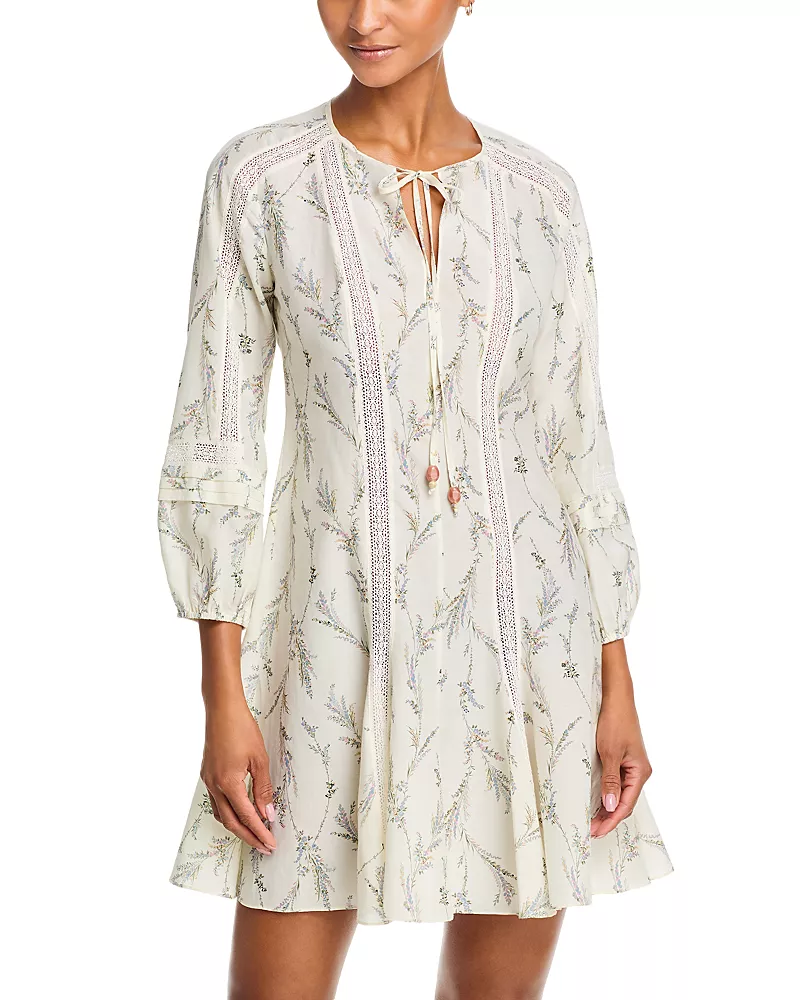Veronica Beard Ollian Lace Inset Mini Dress