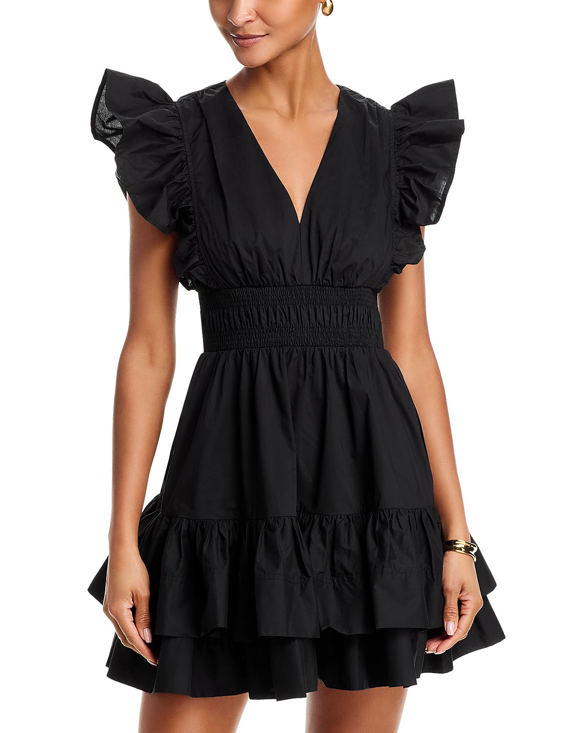 Aqua Flutter Sleeve Mini Dress - Exclusive