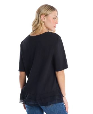 Elbow Sleeve Mixed Media Tee