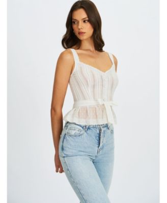  Aliya Cotton Poplin Button Up Sleeveless Top