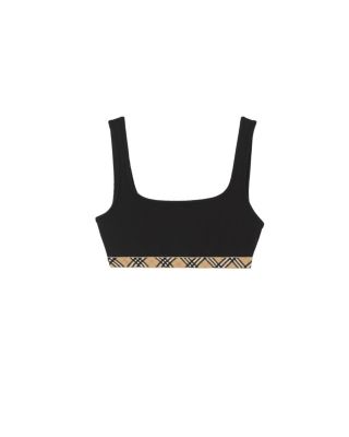 Check Trim Bikini Top