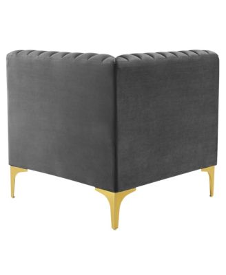  Triumph Channel Tufted Performance Velvet Sectional Sofa Corner Chair