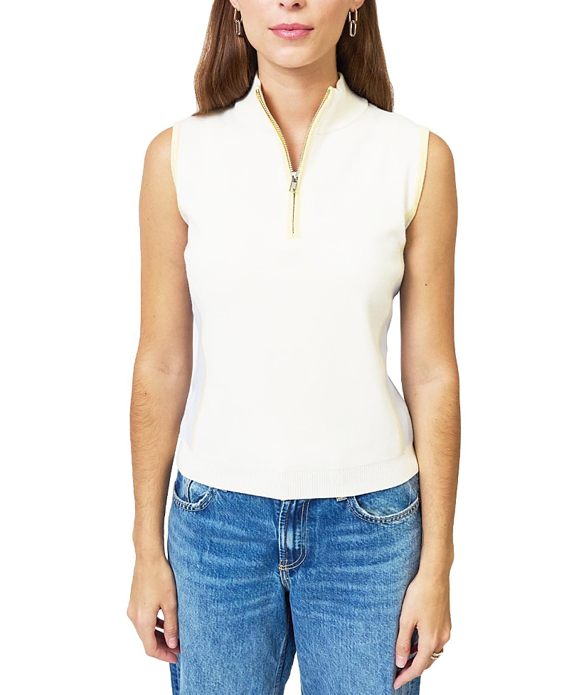 Central Park West Women's Birdie Sleeveless 3/4 Zip Sweater