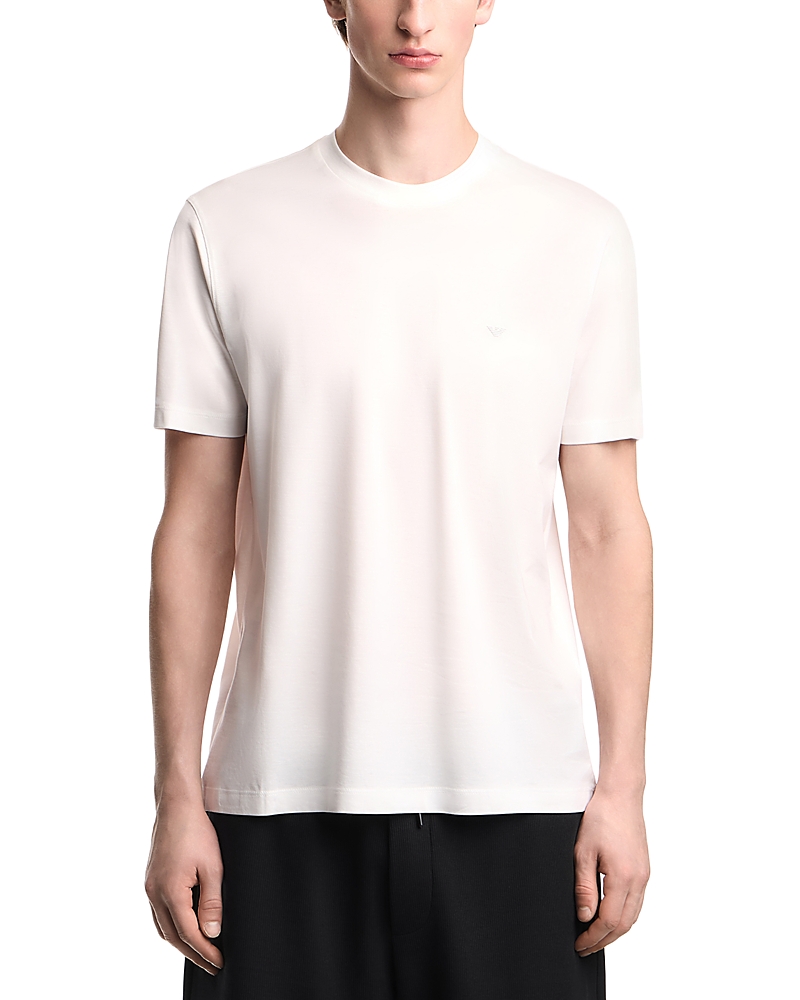 Emporio Armani Regular Fit Plain White Crewneck T-Shirt