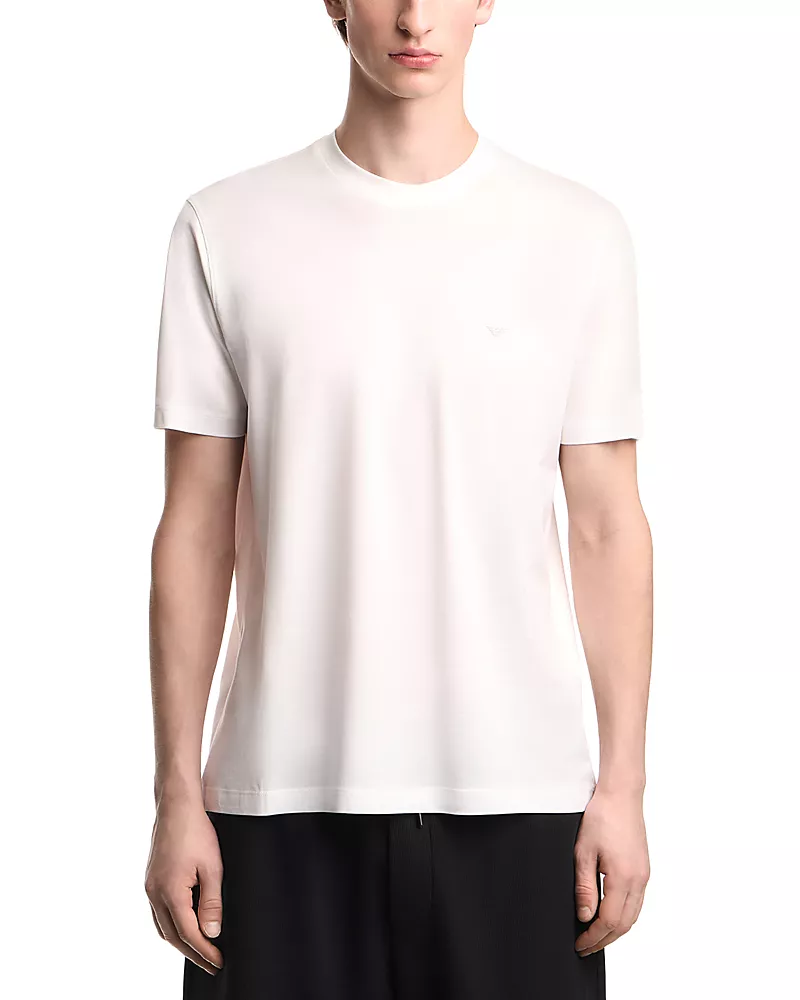 Emporio Armani Regular Fit Plain White Crewneck T-Shirt