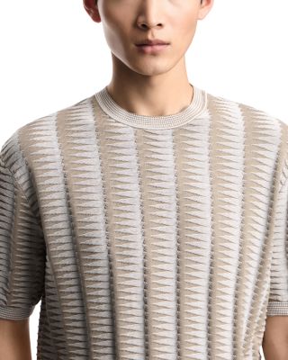 Regular Fit Two Tone Jagged Motif Sweater T-Shirt